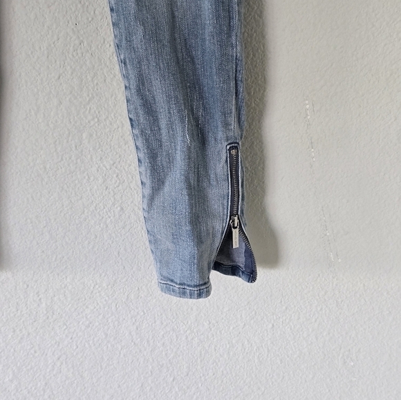 Michael Kors Jeans Women’s Sz 6 Blue Double Front Hem Zips Skinny 30x28 - Picture 6 of 15